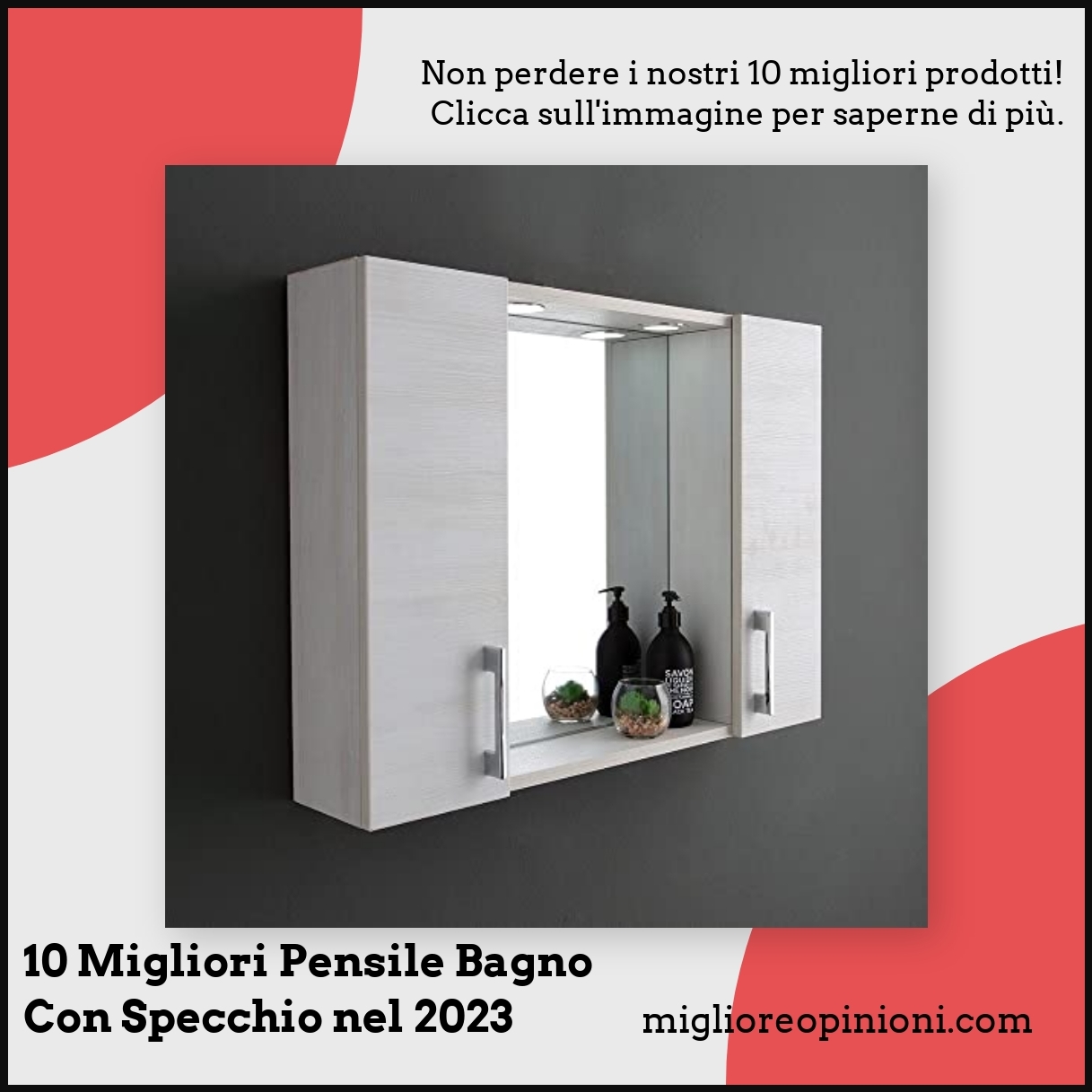 Armadietto Bagno Con Specchio GIANTEX - 60x70cm, 6 Ripiani Regolabili, Ante A Specchio, 2 Colori - Foto 3